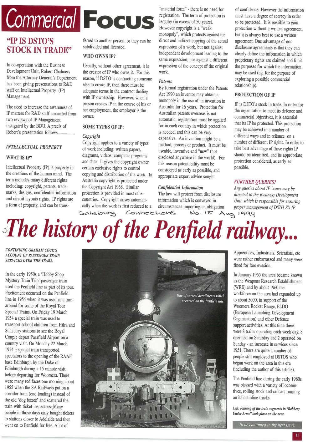 The History of the Penfield Railway