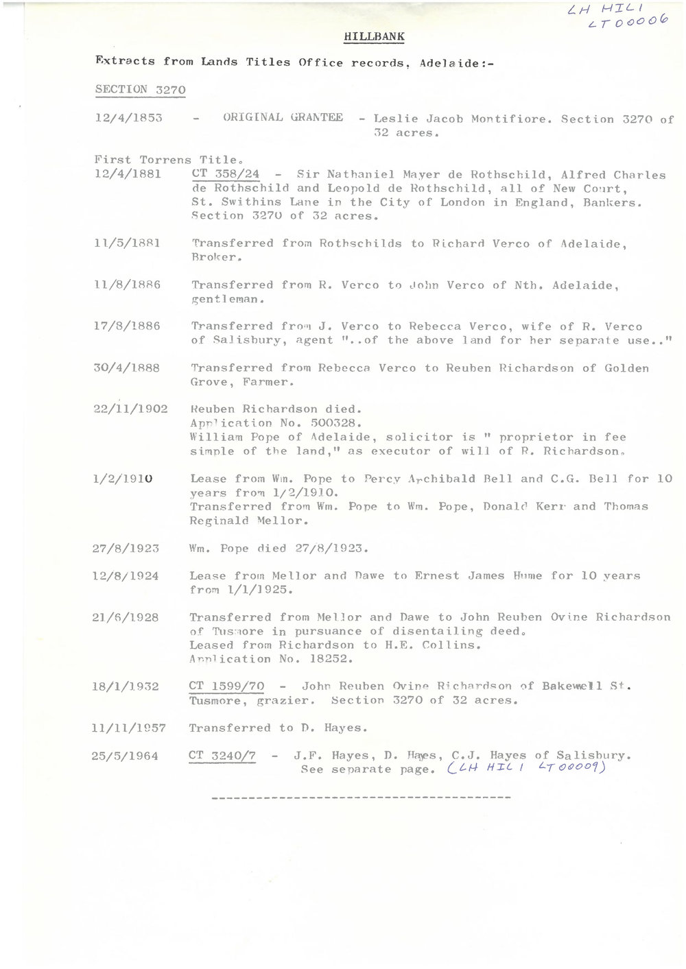 Section 3270 One Tree Hill