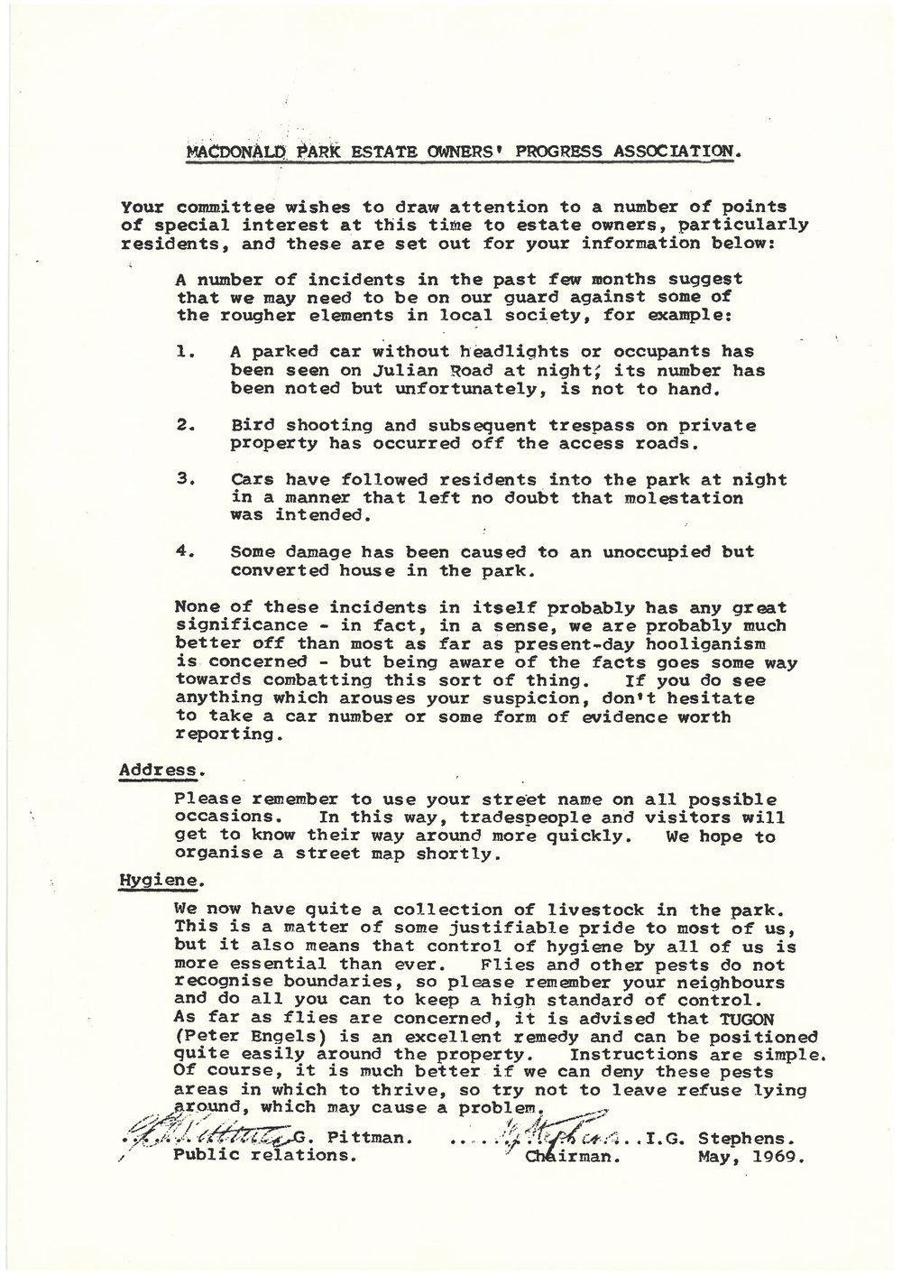 McDonald Park Estate Owners Progress Association