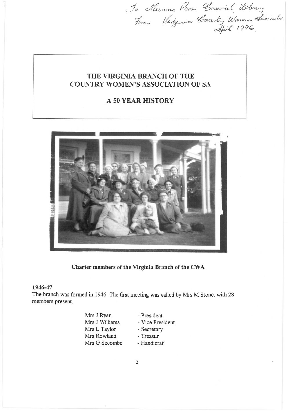 Virginia Branch of the Country Women's Association
