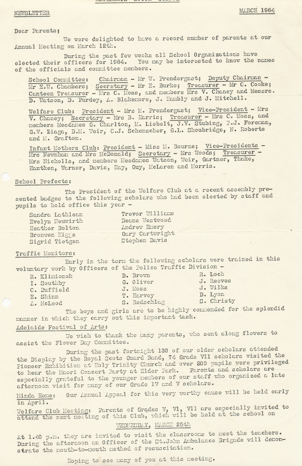 Elizabeth South Primary School newsletter