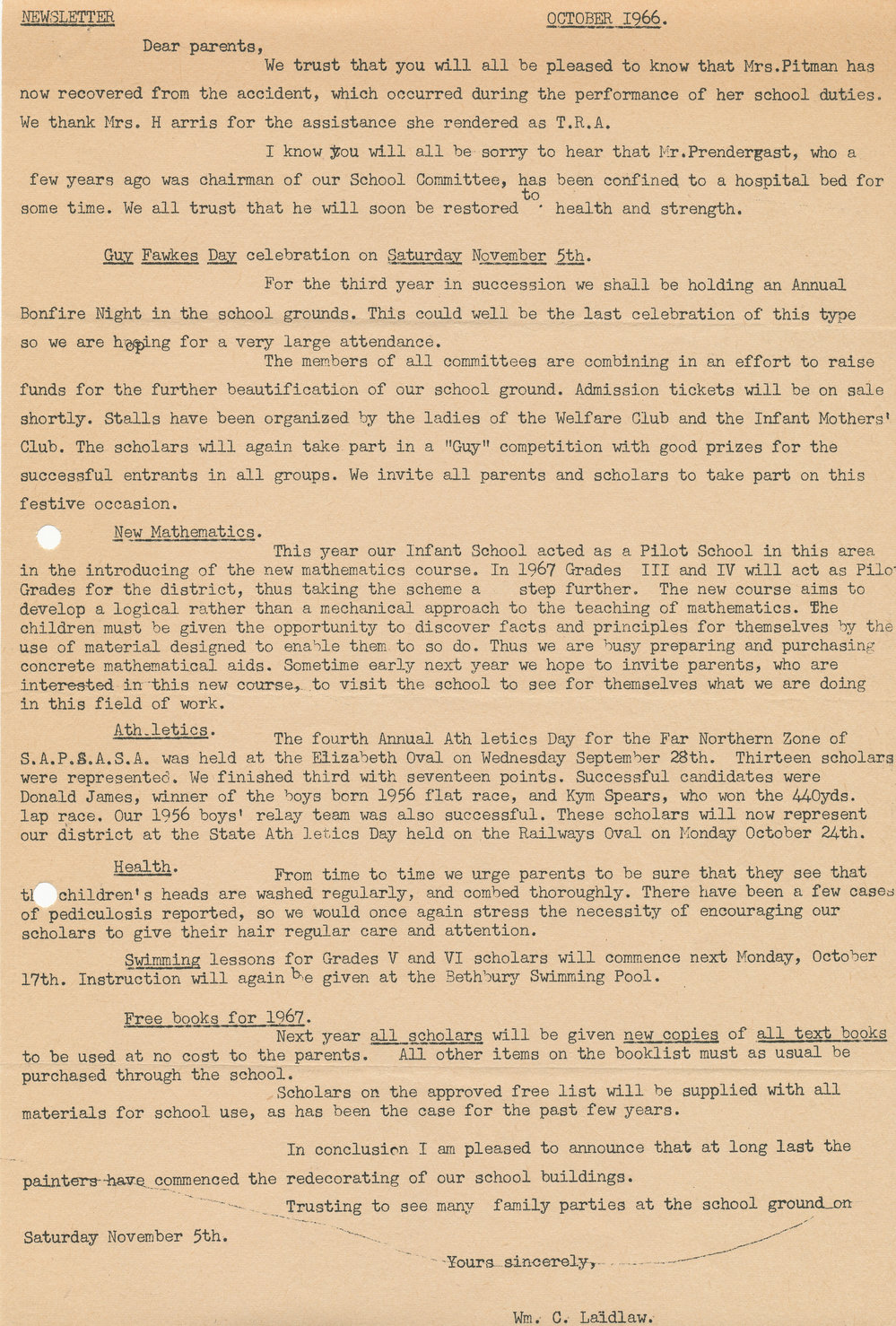 Elizabeth South Primary School newsletter