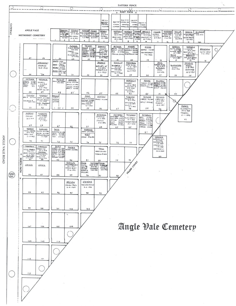 Angle Vale Cemetery plan