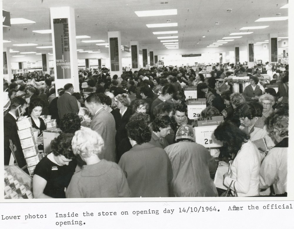 Opening of John Martins, Elizabeth Shopping Centre: 1964