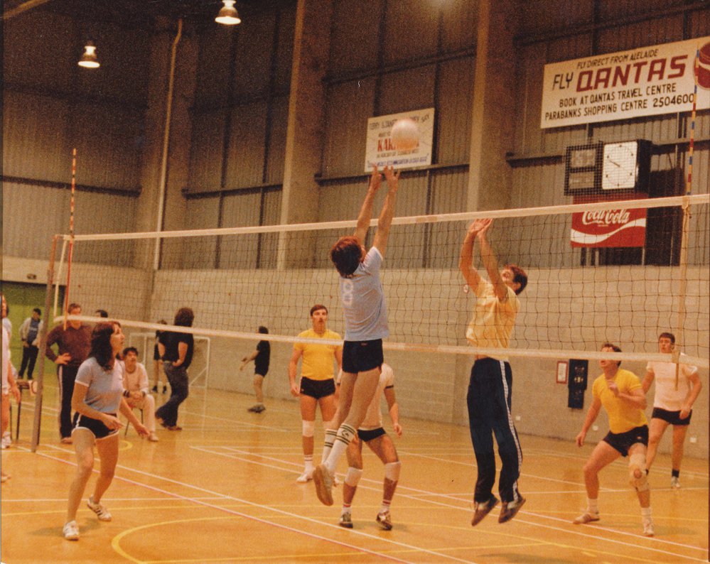 Volleyball game at Elizabeth Recreation Centre: 1985