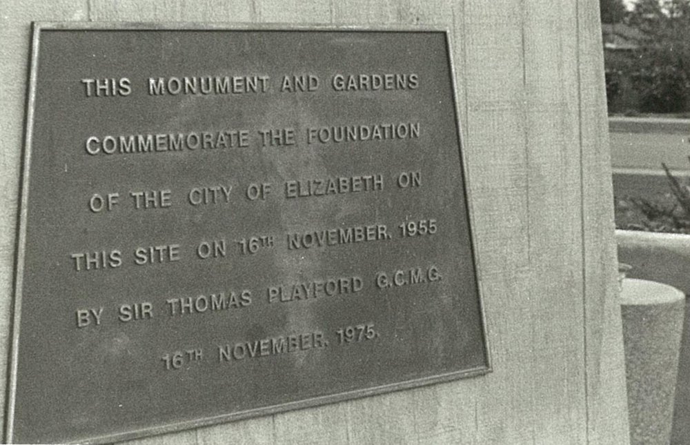 Playford Gardens Monument: 1977.