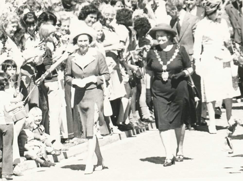 Royal Visit Queen Elizabeth II with Mrs Eastland: 1977.