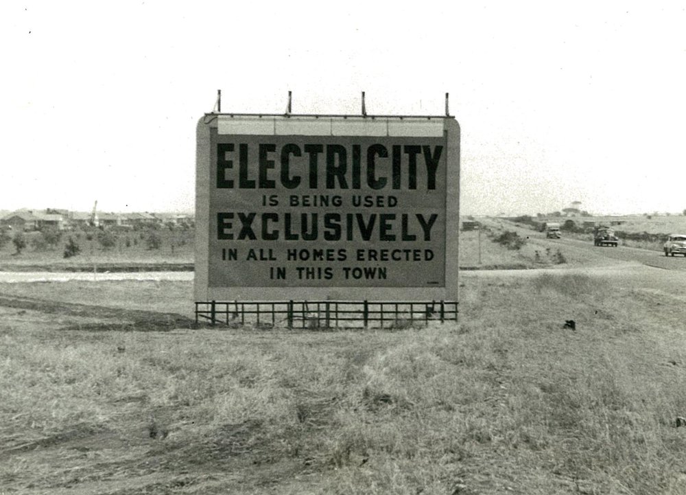 Sign at junction of Main North Road and Judd Road: 1958