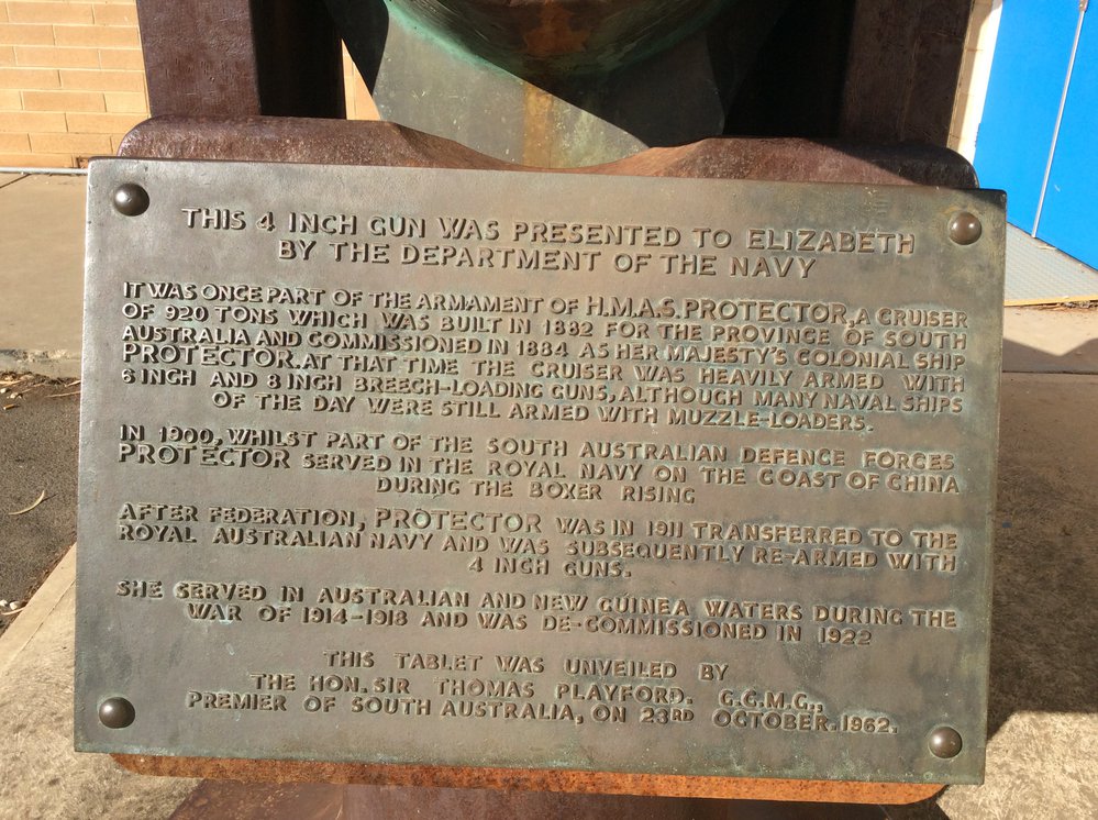 Plaque on Protector gun: 2015