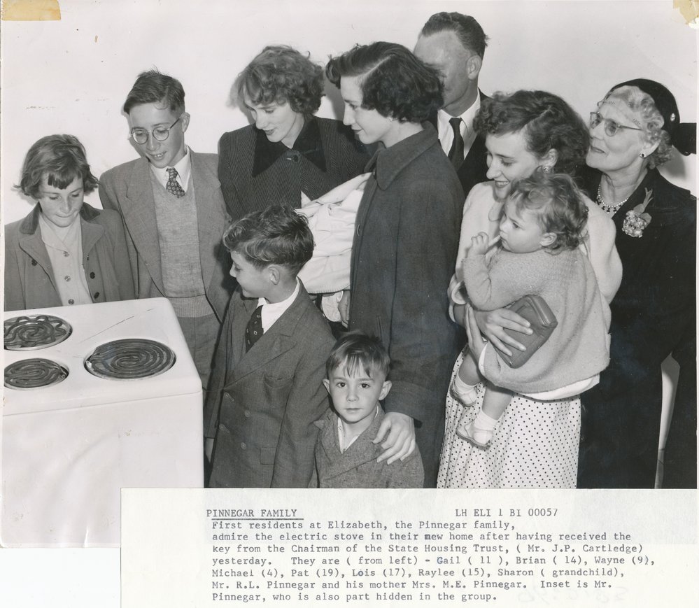 Pinnegar family, first residents of Elizabeth: 1955