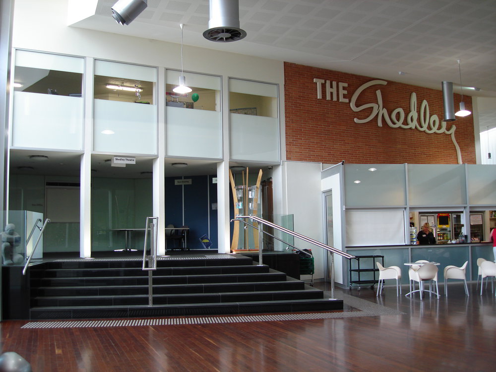 Shedley caf&eacute; and theatre entrance, Elizabeth: 2014