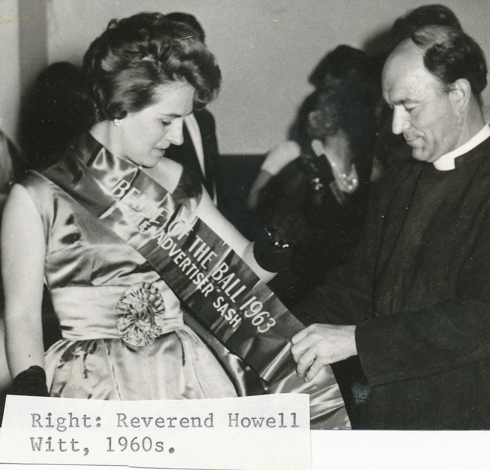 Rev. Howell Witt presents a sash: 1963