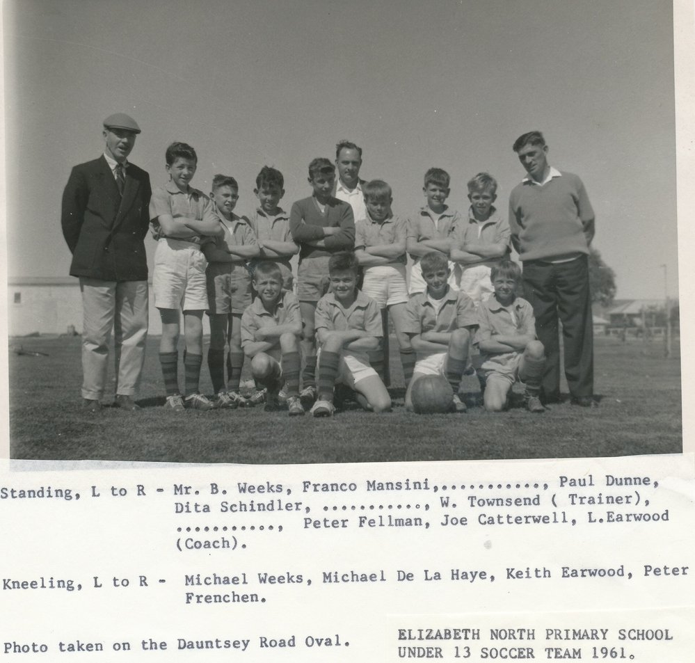 Elizabeth North Primary School Soccer Team: 1961