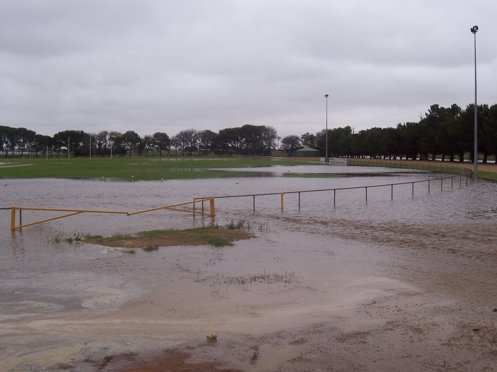 Virginia floods on football oval: 2005