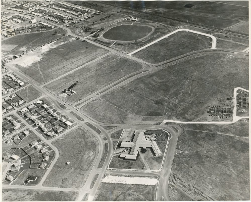 Elizabeth Town Centre aerial view: 1959