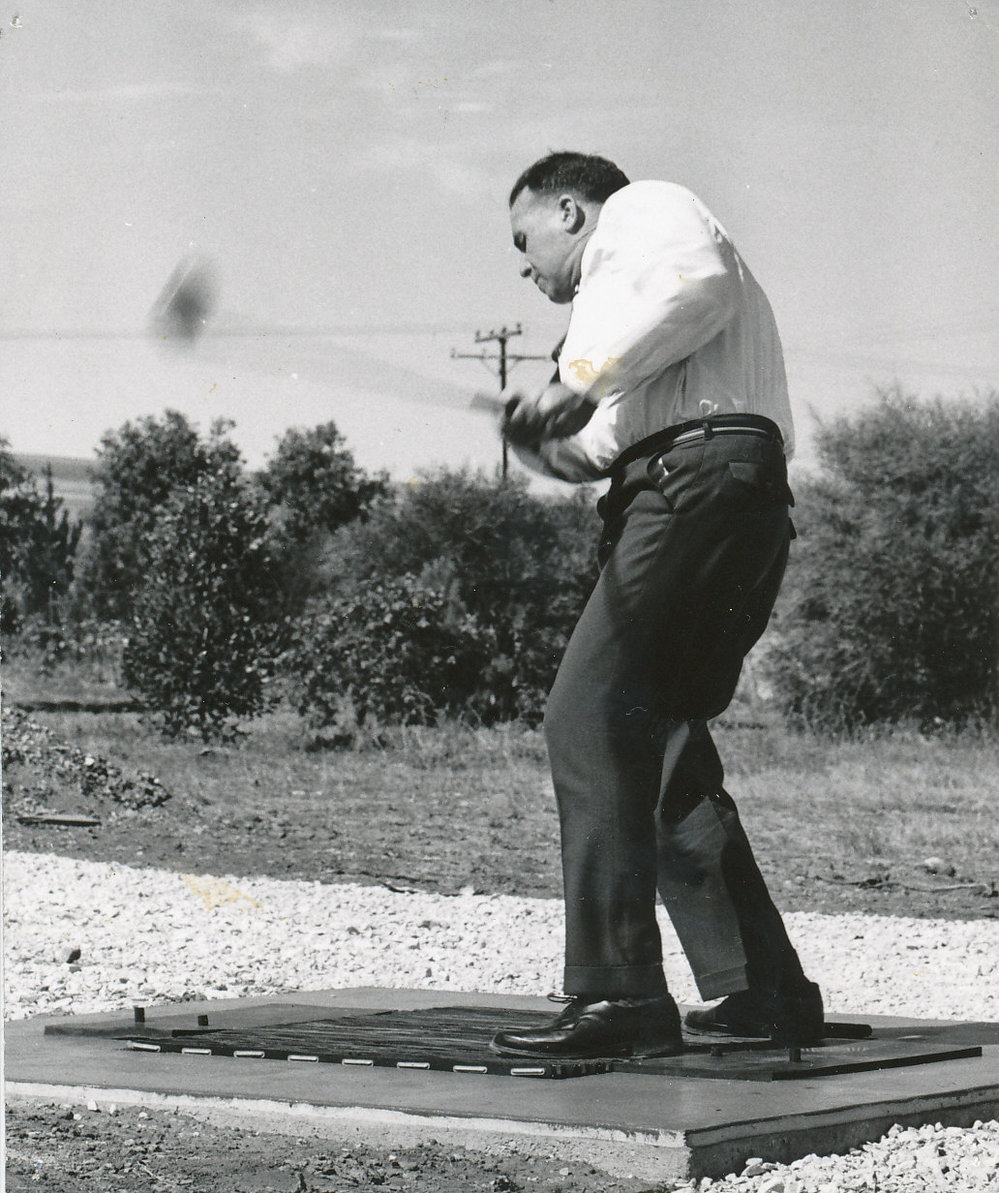 Bill Pinnock at the Driving range on Main North Road