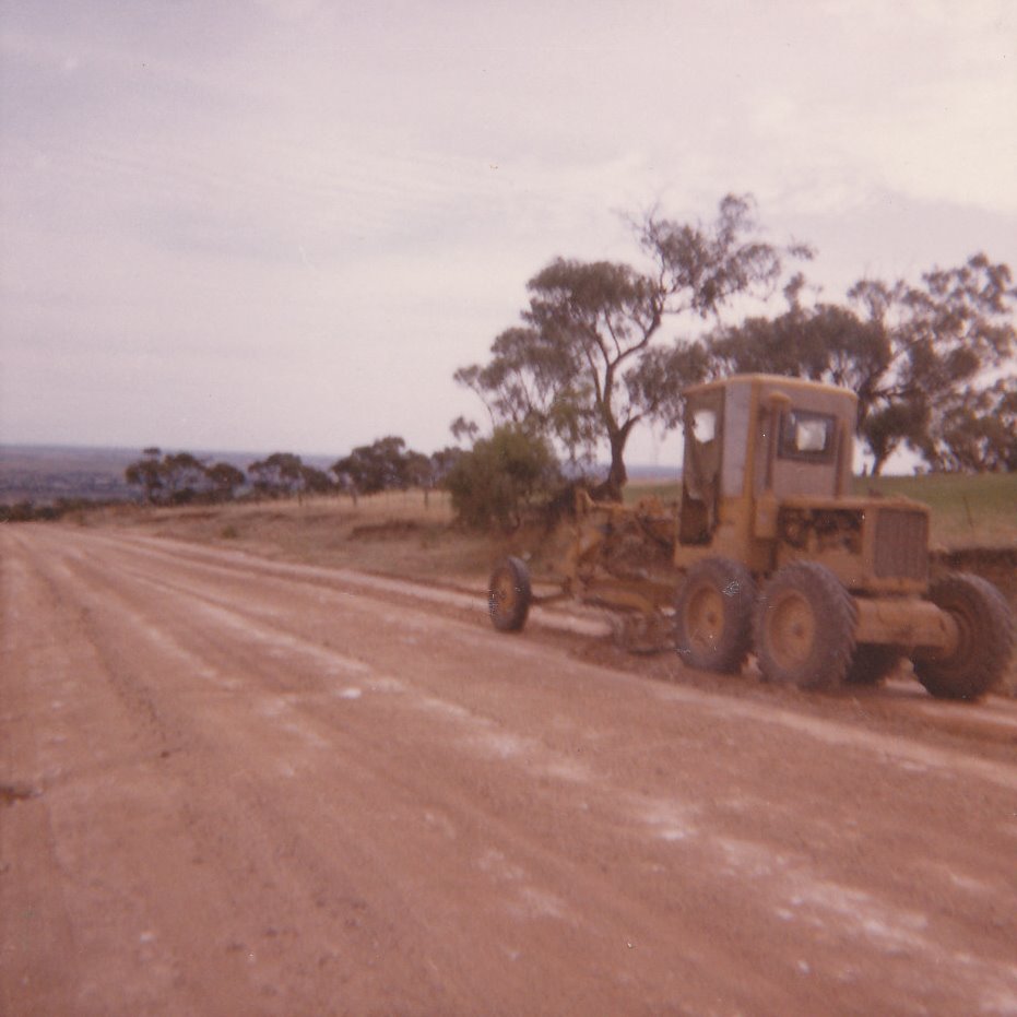 Grading Blacktop Road, One Tree Hill