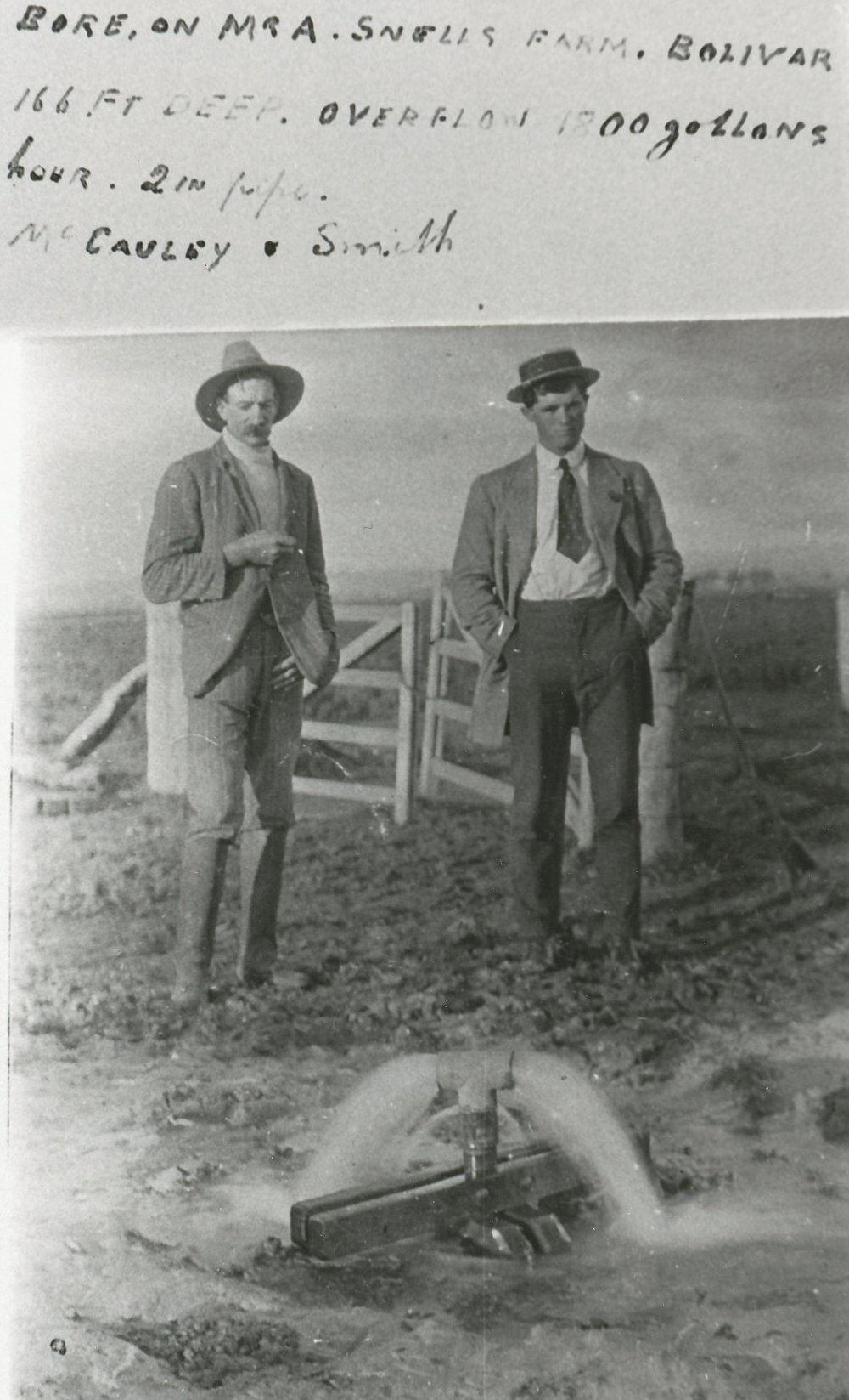 Bore of Mr, A. Snells farm. Bolivar