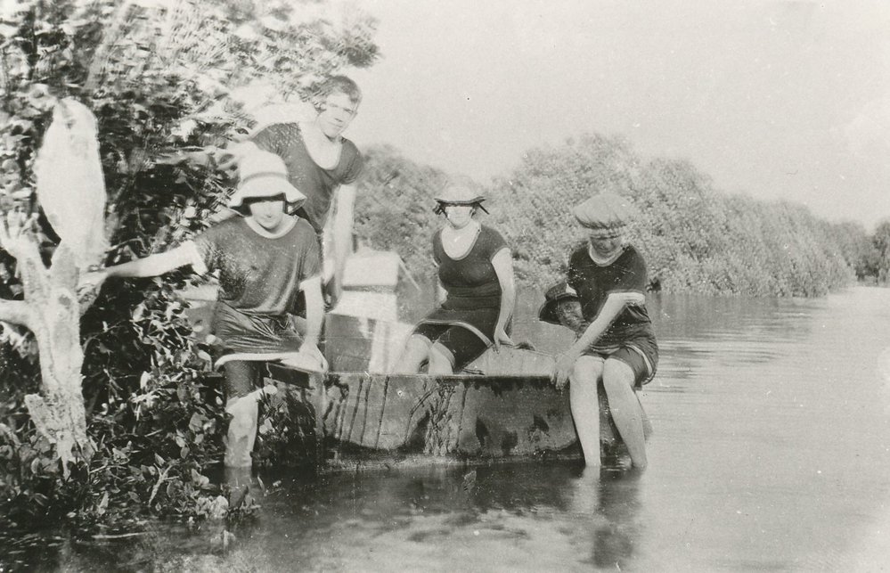 Ryan family bathing at St Kilda