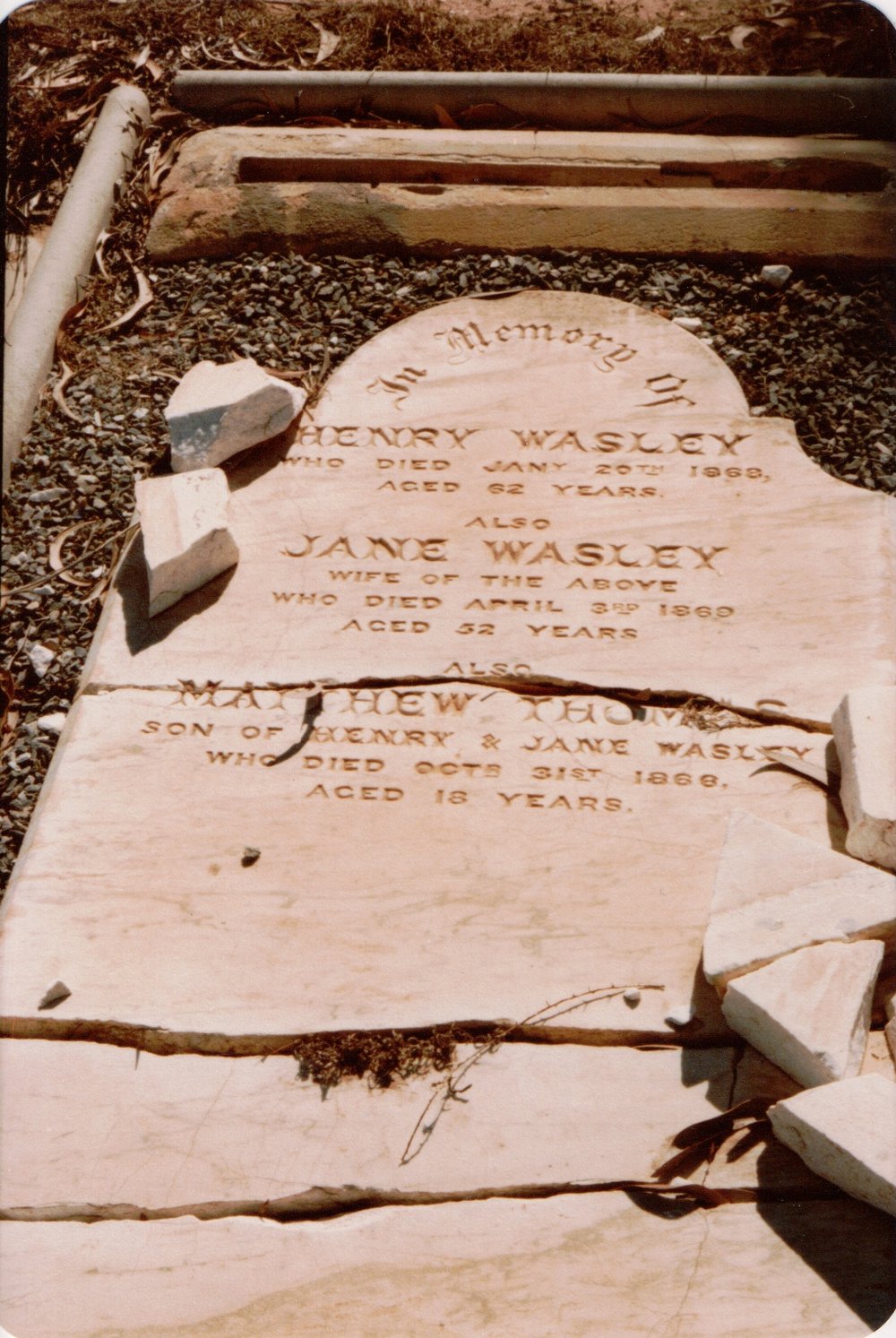 Carclew Cemetery: Wasley