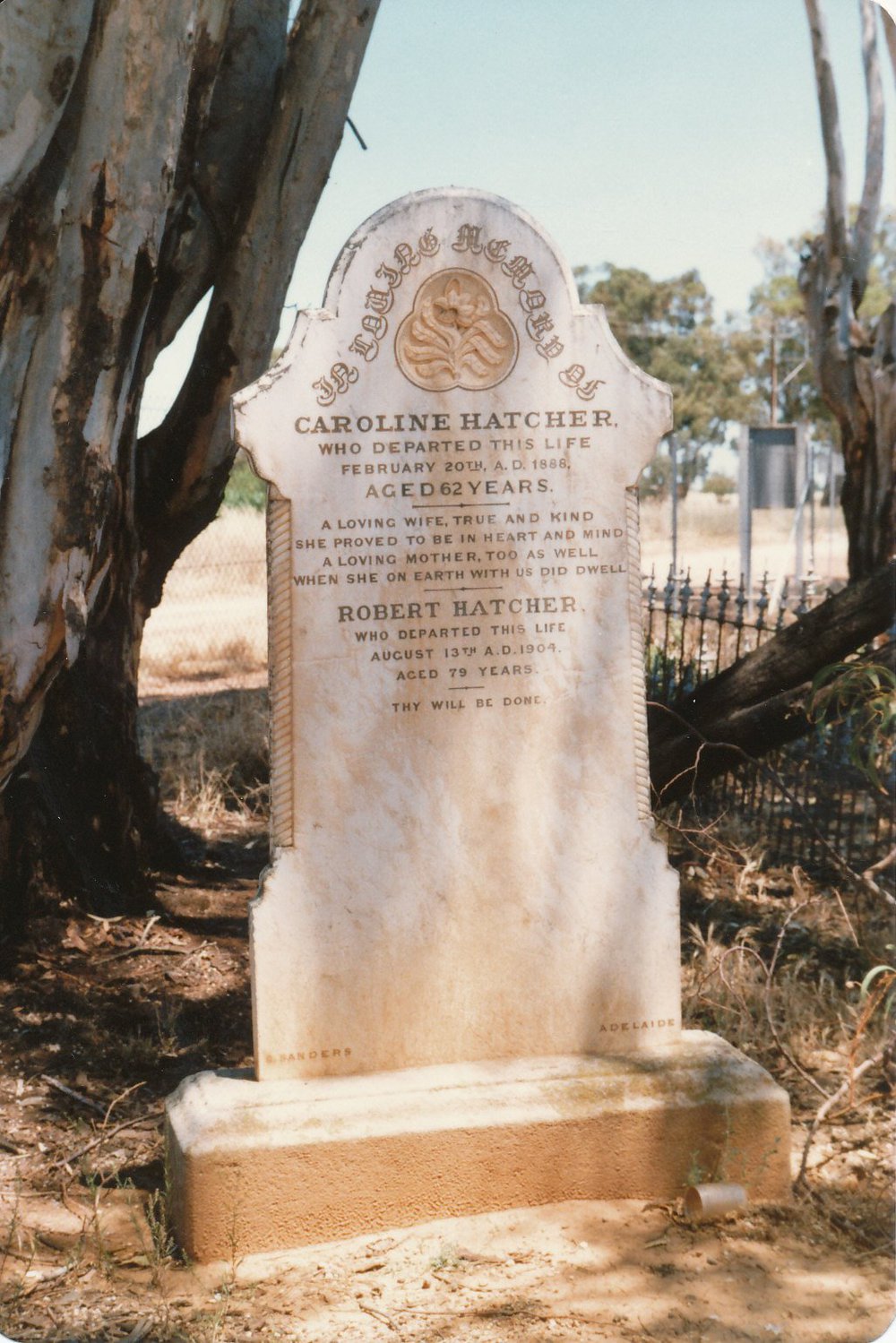 Angle Vale Cemetery: Caroline &amp; Robert Hatcher