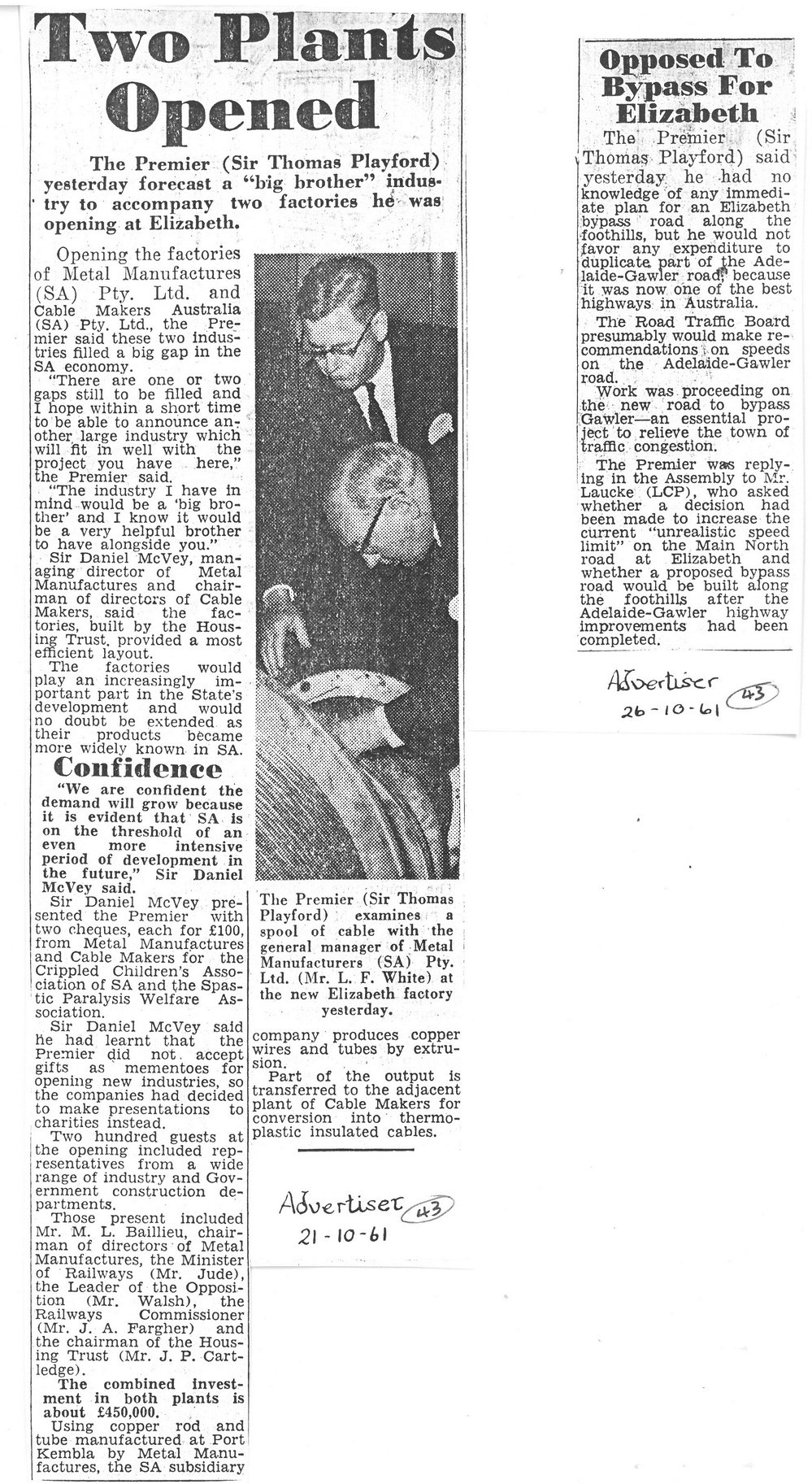 Metal Manufacturers &amp; Cable Makers Opening