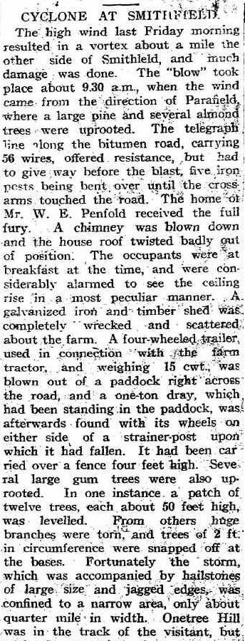 Cyclone at Smithfield, 1926