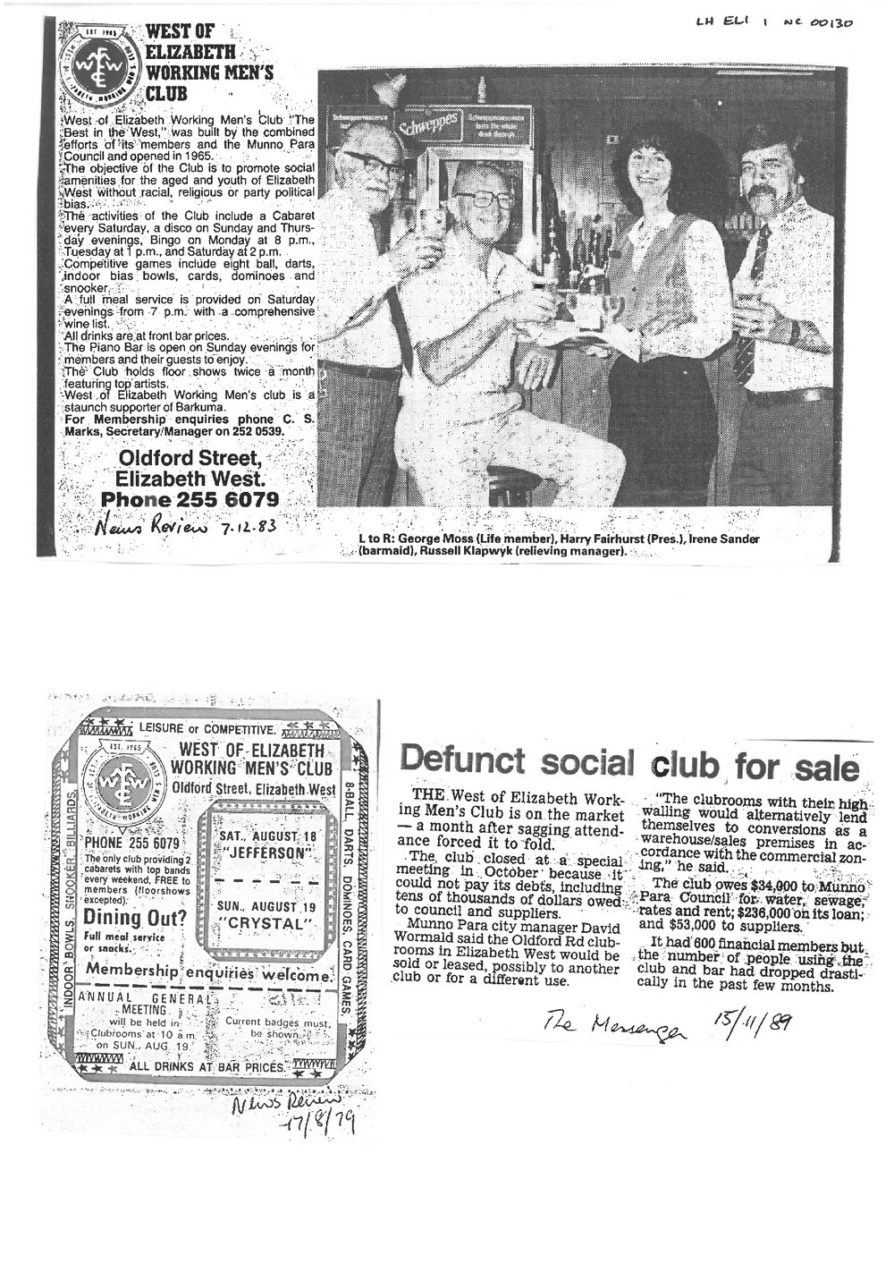 West of Elizabeth Working Men's Club