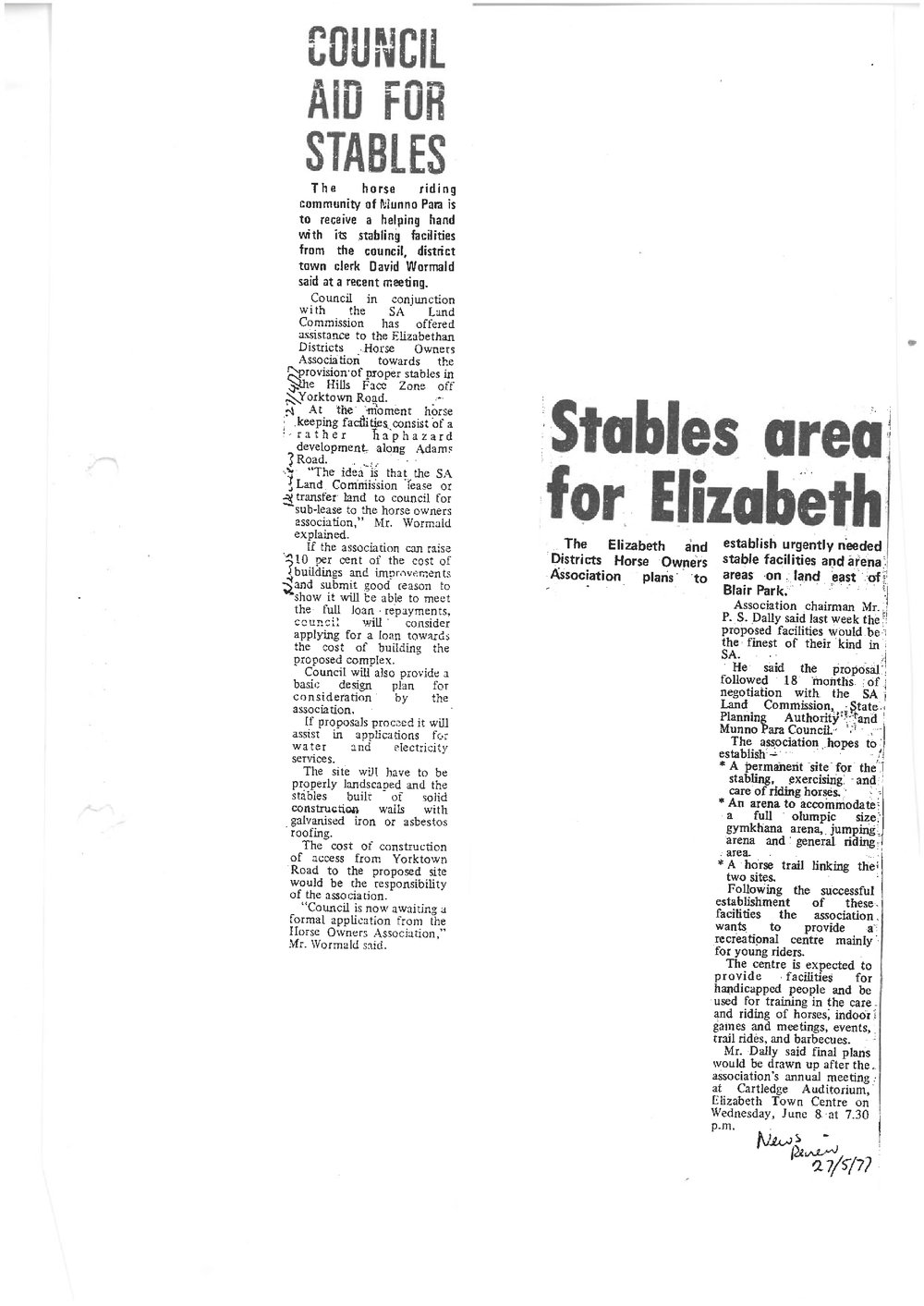 Elizabeth Districts Horse Owners Association