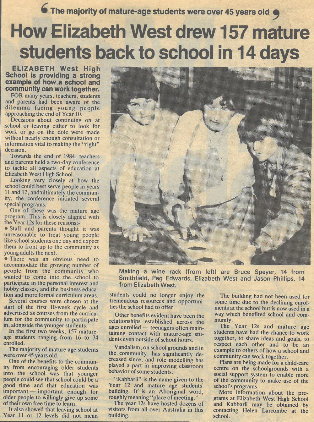 Elizabeth West High School 