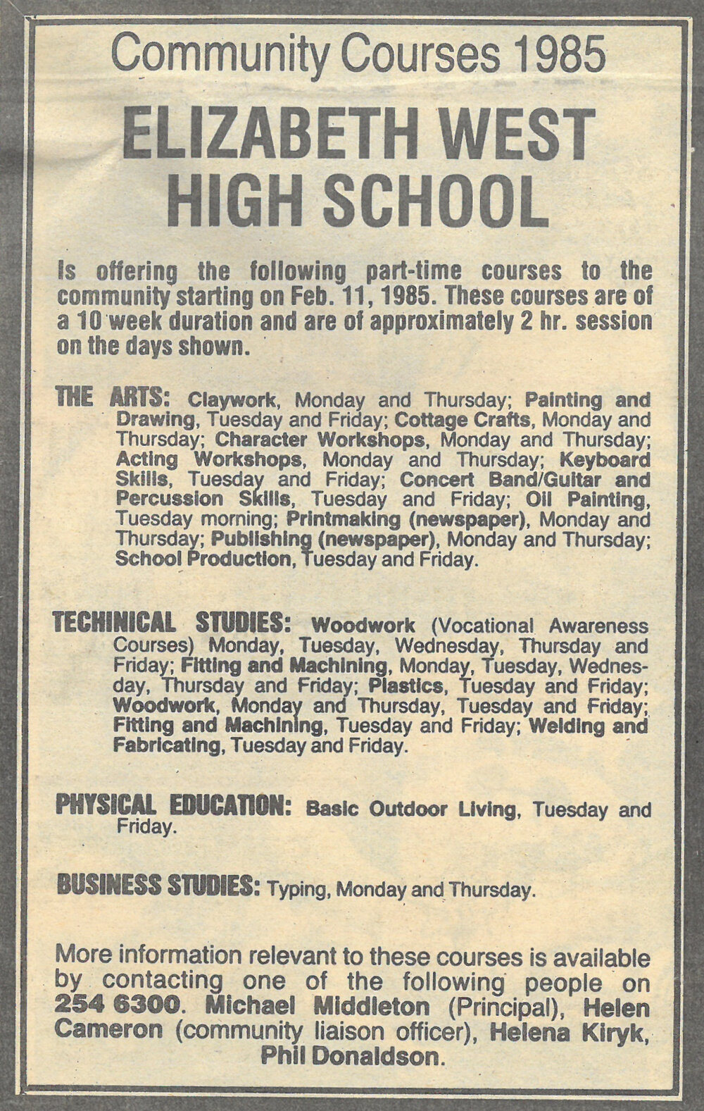 Elizabeth West High School 