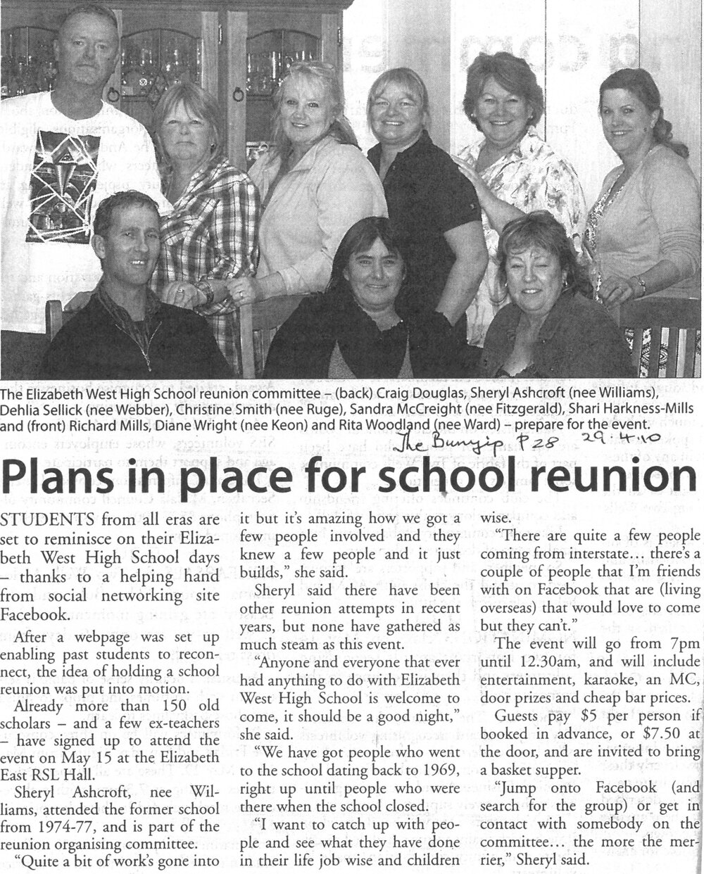 Elizabeth West High School Reunion