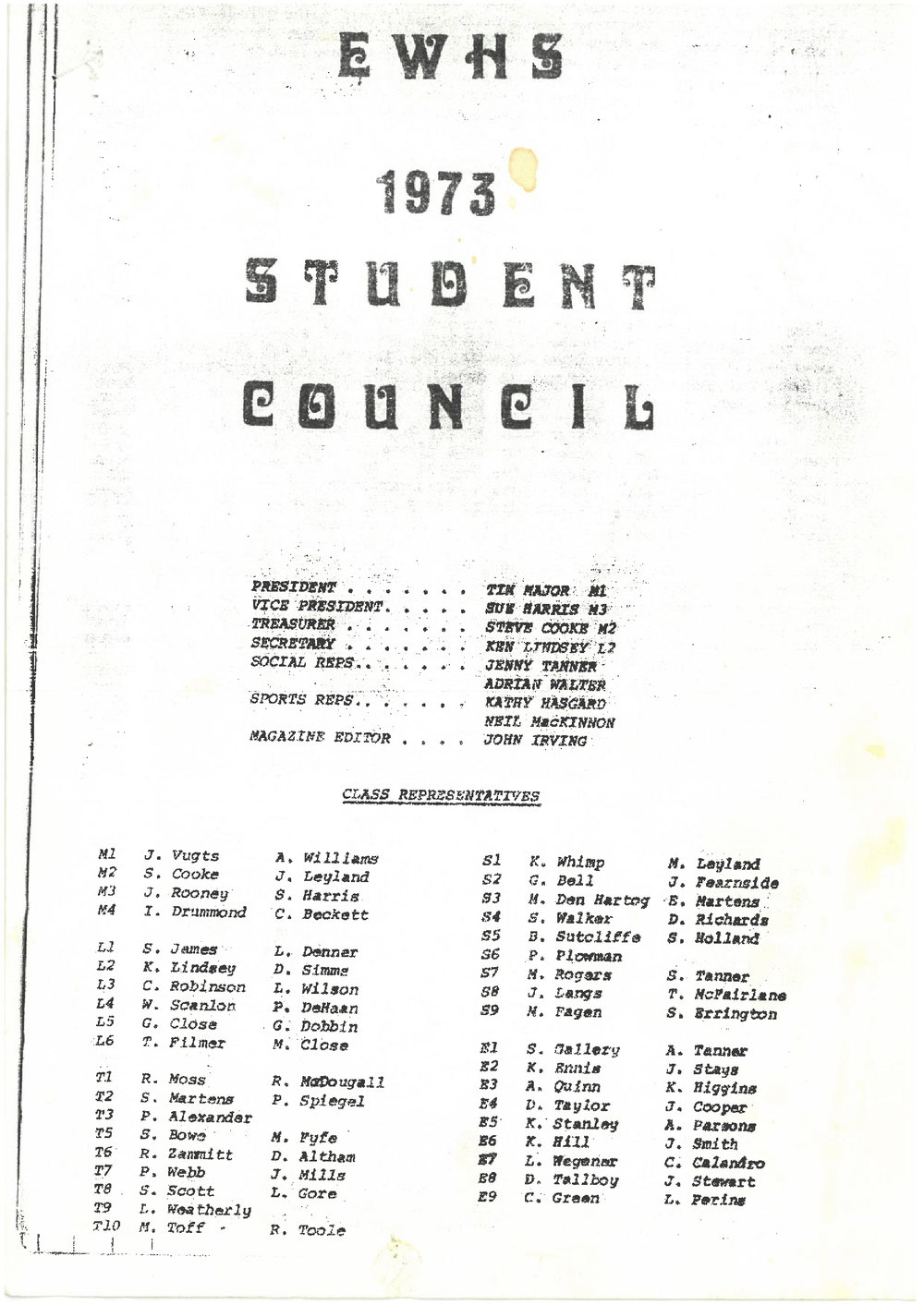 Elizabeth West High School Student Council