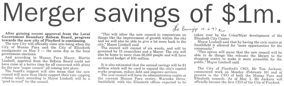 Merger Savings of $1m.