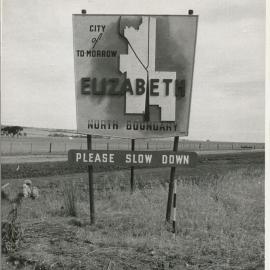 Elizabeth sign post on Main North Road: 1959