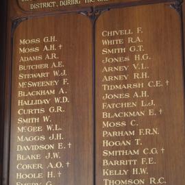 Smithfield WWI Honor Roll