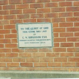 Foundation Stone at Elizabeth Grove Baptist Church