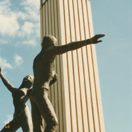 Clock Tower & Dancing Figures Sculpture