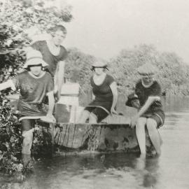Ryan family bathing at St Kilda