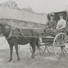 Mrs. Rowney and Mrs. Evelyn Mayes in trap