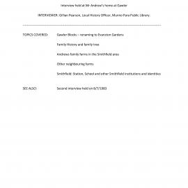 Gordon Andrews Oral History interview recording