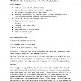 Jack Cooper Oral History recording