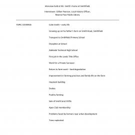 Colin Smith Oral History recording