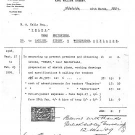 Invoice to E.A Kelly for Yelki