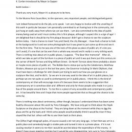 Unveiling of Tusks Sculpture Speech