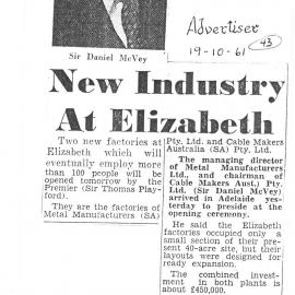 Metal Manufacturers & Cable Makers Opening