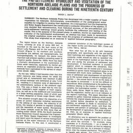 Pre-Settlement Hydrology and Vegetaion 