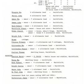 Extracts of Smithfield Land Allotments
