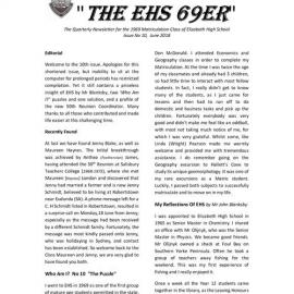 Matriculation Class of Elizabeth High School from 1969 Newsletter No.10