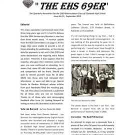 Matriculation Class of Elizabeth High School from 1969 Newsletter No.15